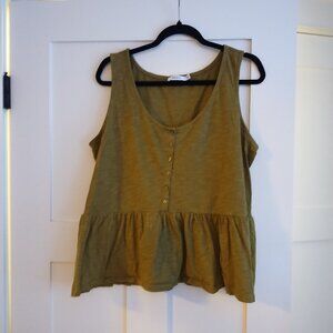 Ricki's Olive Green Peplum Tank Top | Size XL
